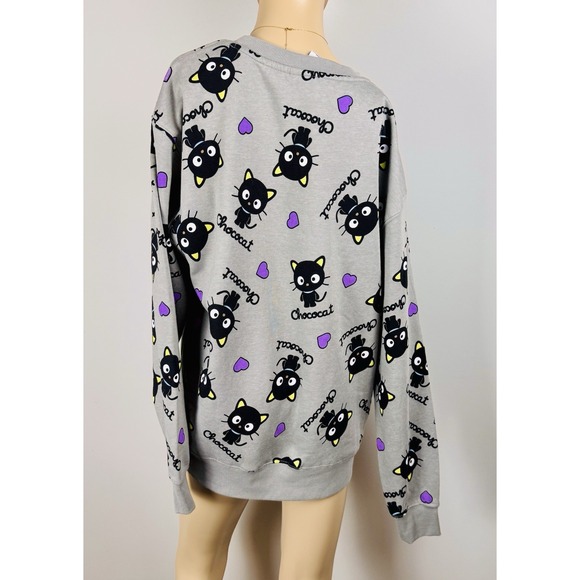 Chococat Hello Kitty & Friends Sanrio Sweatshirt Women's Medium Gray Bioworld - Picture 4 of 15